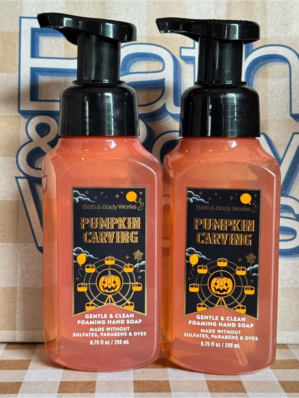 NEW B&BW (2) Pumpkin Carving Foaming Hand soaps